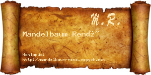 Mandelbaum René névjegykártya